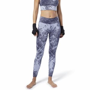 Reebok Combat Jacquard Lux Bold Tights Damen - Blau - DE 258-UVB